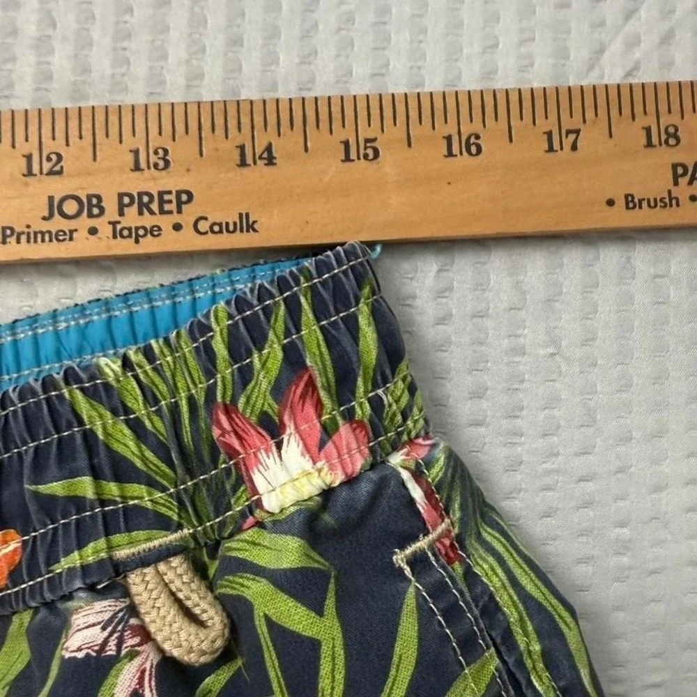 Polo Ralph Lauren navy‎ blue swim shorts with tropical print L 0036